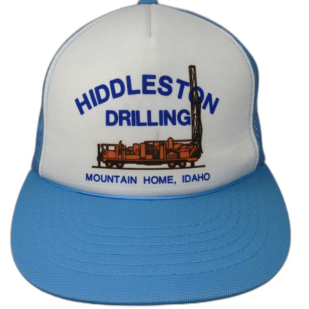 Hanes Trucker Hat Blue One Size Hiddleston Drilling Mountain Home Idaho Snapback